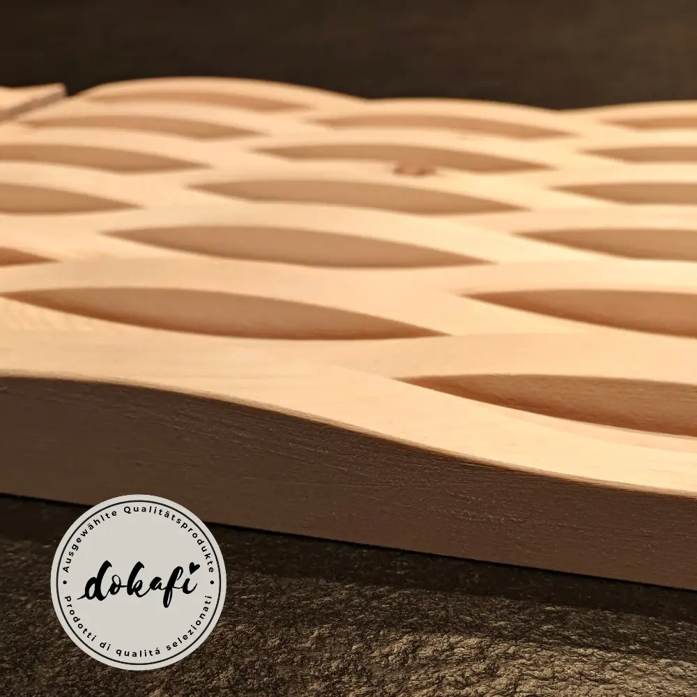Edles Wandpaneel WAVES aus Zirbe Südtirol | 33x33 cm | 1 Stück | Holzpaneel Zirm Alpin Wellen | Wandkunst Zirbenwelle Holzbild | Handgefertigtes Unikat aus Südtirol mit natürlichem Holzduft