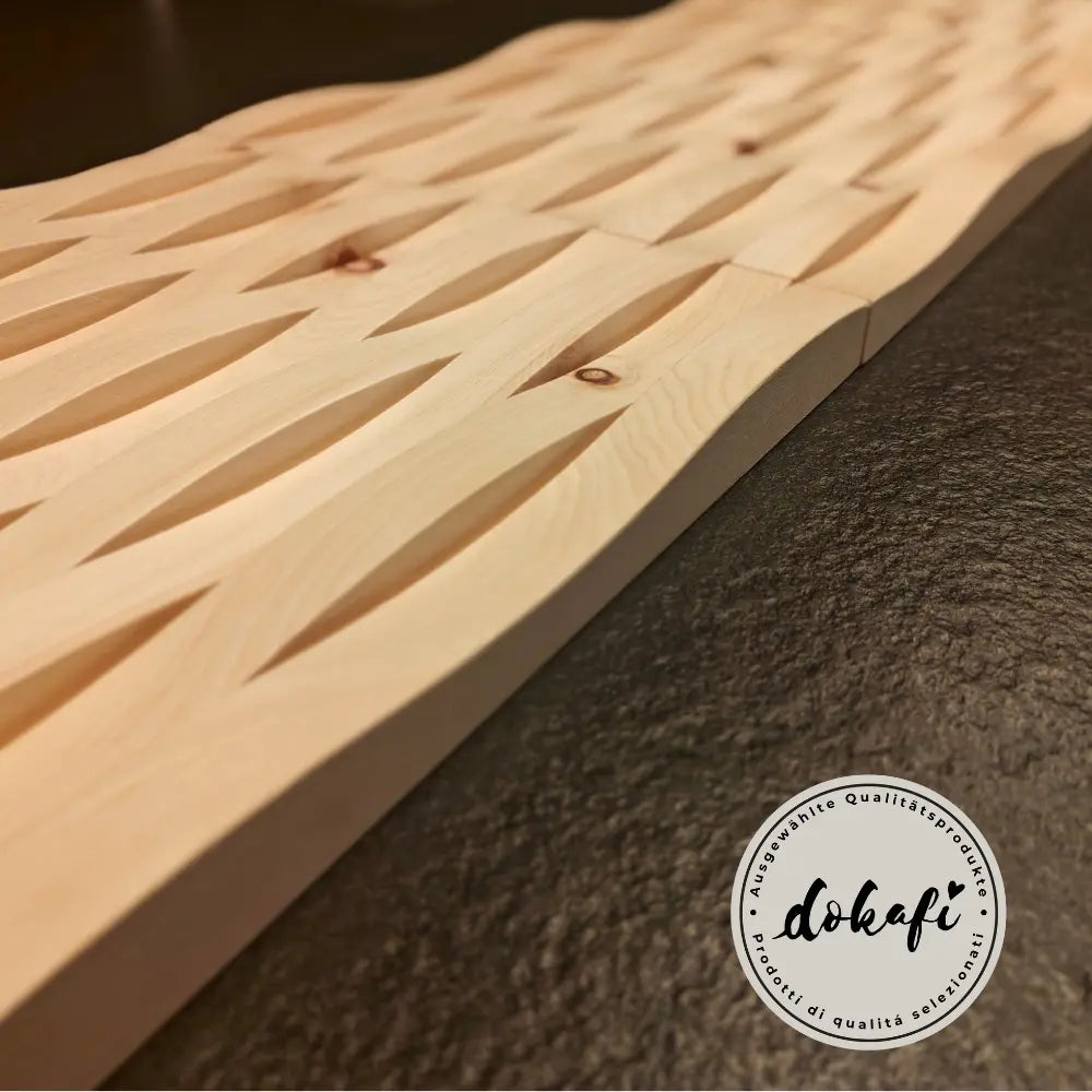 Edles Wandpaneel WAVES aus Zirbe Südtirol | 33x33 cm | 1 Stück | Holzpaneel Zirm Alpin Wellen | Wandkunst Zirbenwelle Holzbild | Handgefertigtes Unikat aus Südtirol mit natürlichem Holzduft