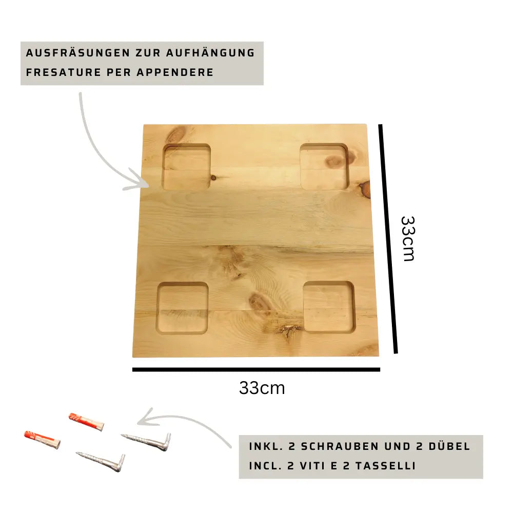 Edles Wandpaneel WAVES aus Zirbe Südtirol | 33x33 cm | 1 Stück | Holzpaneel Zirm Alpin Wellen | Wandkunst Zirbenwelle Holzbild | Handgefertigtes Unikat aus Südtirol mit natürlichem Holzduft