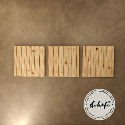 Edles Wandpaneel WAVES aus Zirbe Südtirol | 33x33 cm | 1 Stück | Holzpaneel Zirm Alpin Wellen | Wandkunst Zirbenwelle Holzbild | Handgefertigtes Unikat aus Südtirol mit natürlichem Holzduft