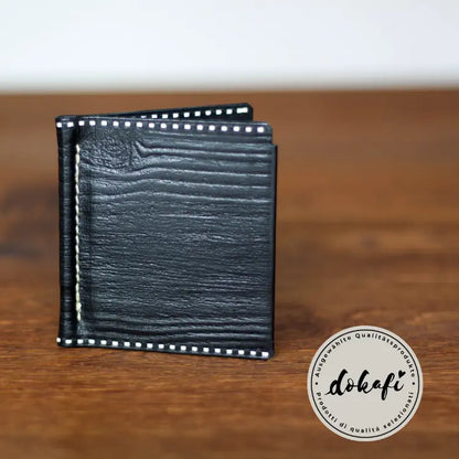 Kartenetui mit Geldklammer Leder Holzoptik schwarz Südtirol