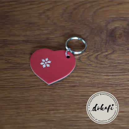 Schlüsselanhänger Leder Herz rot Südtirol