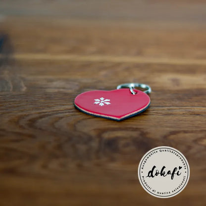 Schlüsselanhänger Leder Herz rot Südtirol