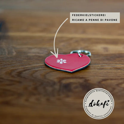 Schlüsselanhänger Leder Herz rot Südtirol