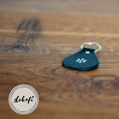 Schlüsselanhänger Leder Tropfen schwarz Südtirol