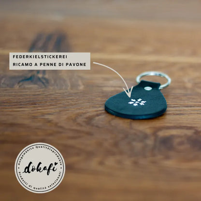 Schlüsselanhänger Leder Tropfen schwarz Südtirol