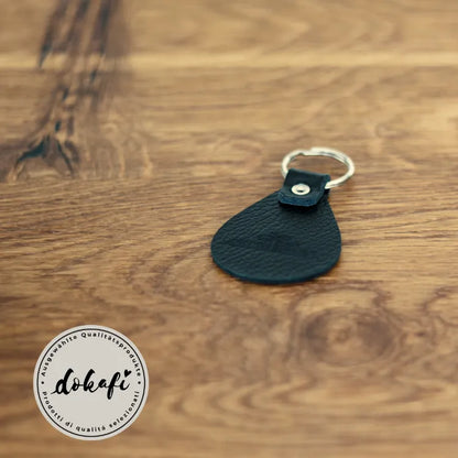 Schlüsselanhänger Leder Tropfen schwarz Südtirol