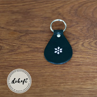 Schlüsselanhänger Leder Tropfen schwarz Südtirol