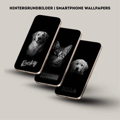 Hintergrundbilder "Mein Haustier" Smartphone Wallpapers | Mit dem Namen und Foto deines Haustieres personalisiert | Digitaler Download | Edles Design | 6 Bilder | für Android und iPhone