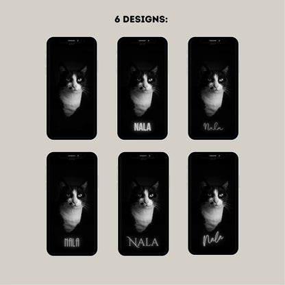 Hintergrundbilder "Mein Haustier" Smartphone Wallpapers | Mit dem Namen und Foto deines Haustieres personalisiert | Digitaler Download | Edles Design | 6 Bilder | für Android und iPhone